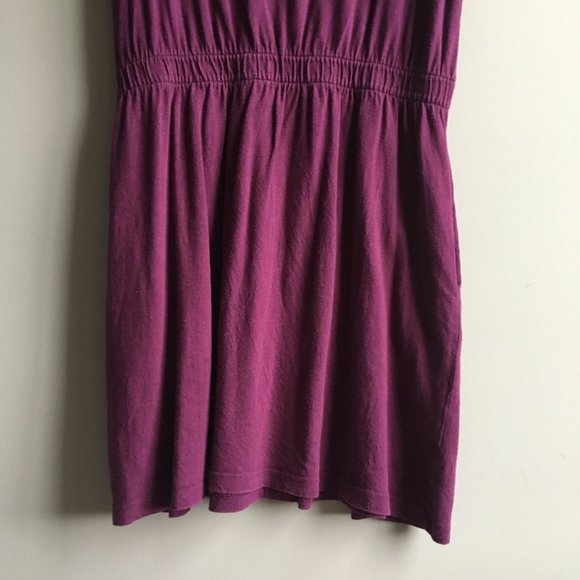 ⚪ Burgundy casual knit scoop neck mini dress with pockets - Picture 9 of 14